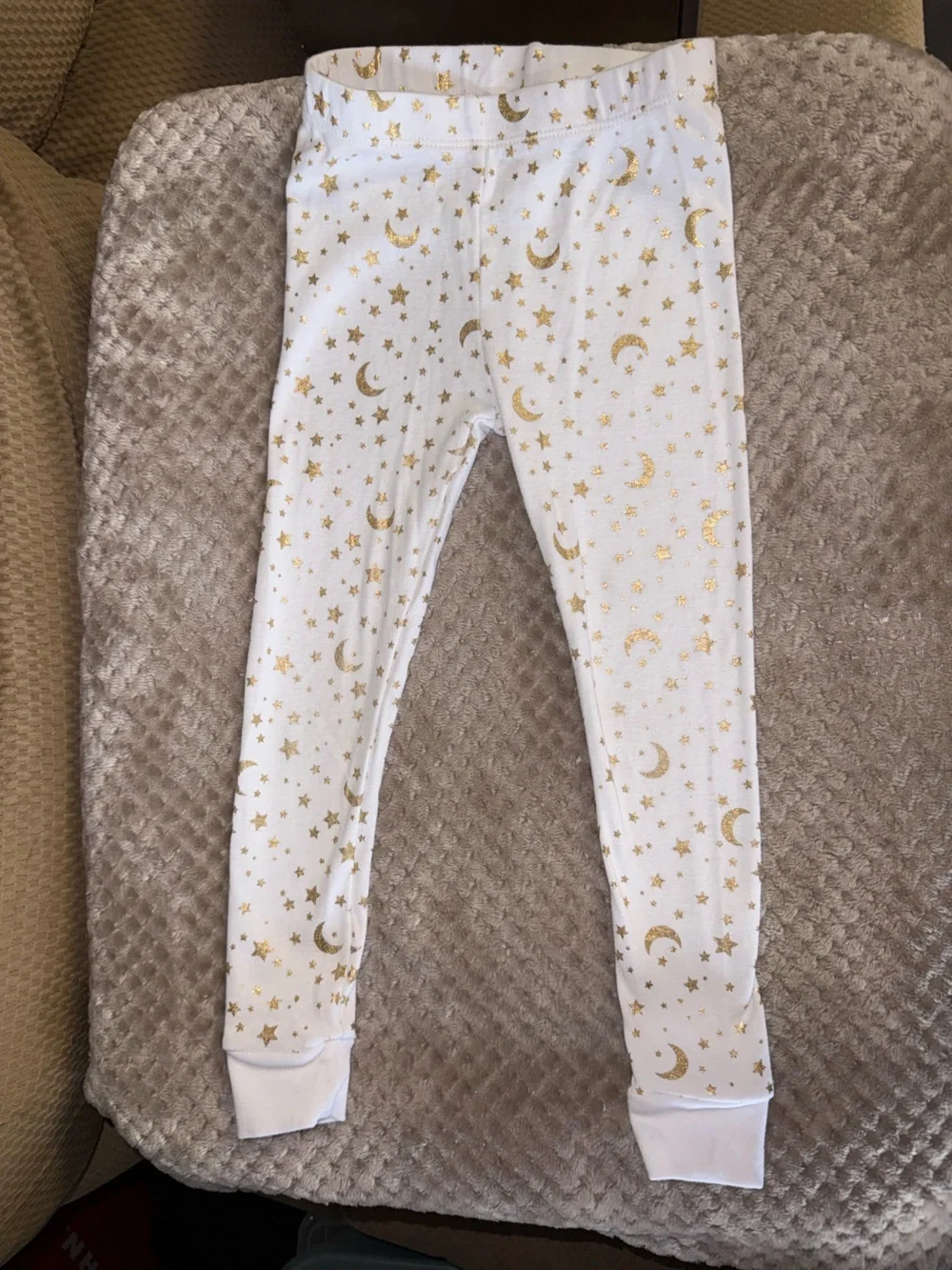 wonder nation White Pajama Set with Gold Moon & Star Print